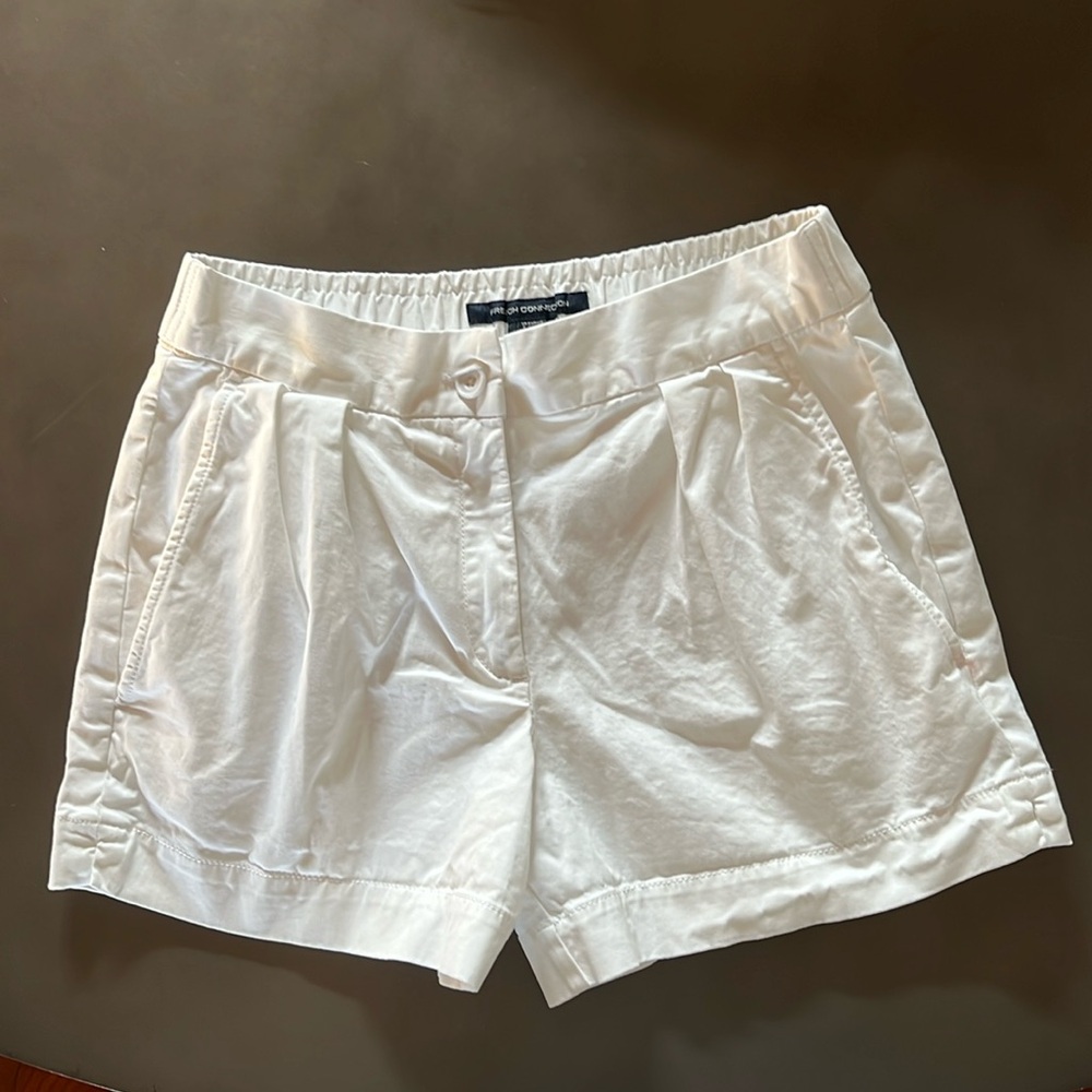 French connection white Chino front pleat shorts 2